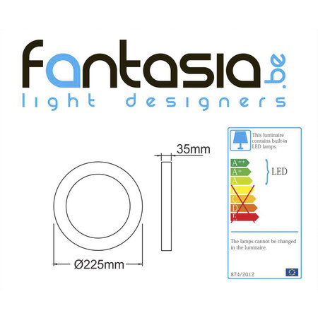 Fantasia Fluke Plafond Lamp Rond Zwart 18W