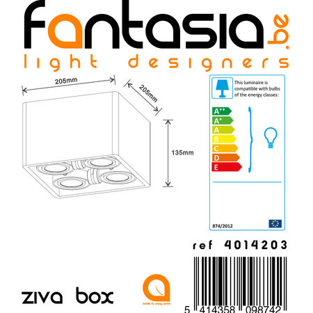 Fantasia Ziva Design Spot 4L (Excl. Lampen)