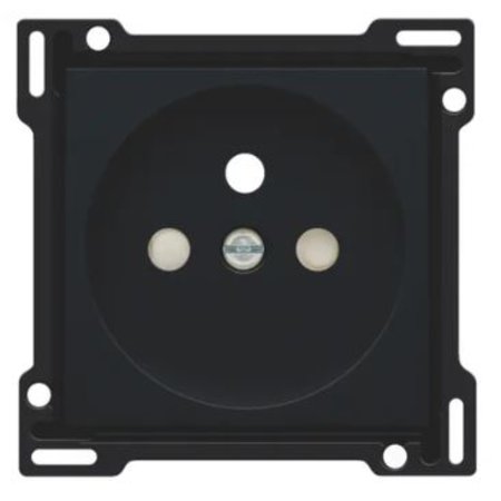 NIKO Afdekplaat voor Stopcontact met Penaarde, Inbouwdiepte 28,5mm, Zwart