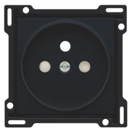 NIKO Afdekplaat voor Stopcontact met Penaarde, Inbouwdiepte 21mm, Zwart