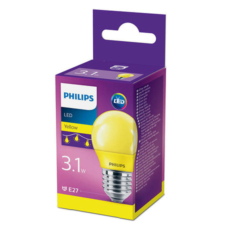Philips LED Kogellamp Geel E27 3,1W
