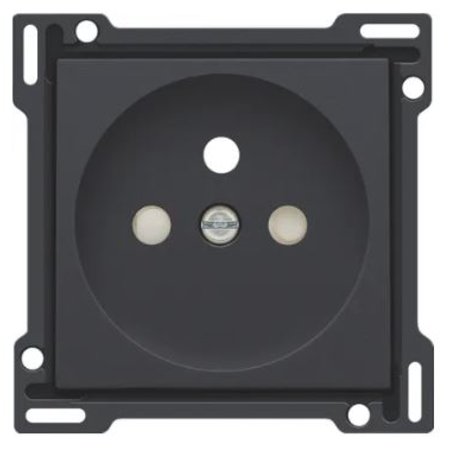 NIKO Afdekplaat voor Stopcontact met Penaarde, Inbouwdiepte 28,5mm, Antraciet