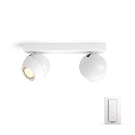 Philips Hue Opbouwspot Buckram White Ambiance Wit + Dimmer