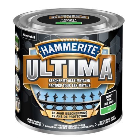 HAMMERITE Ultima Mat Zwart 250ml