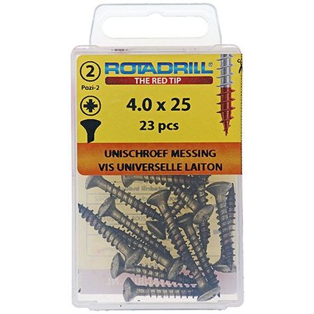 Rotadrill Universeelschroef PZ2 4x25mm Messing (23 St.)