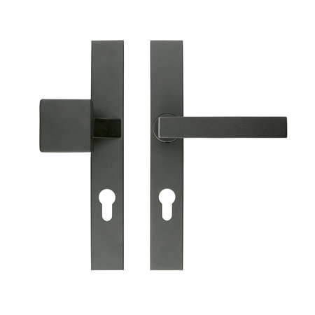HDD Veiligheidsgarnituur Rechthoek, Kruk + Top, Zwart Structuur UV 72mm