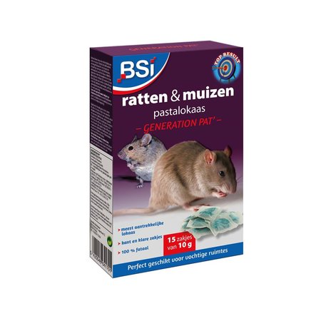 BSI Gereration Pat' Pastalokaas Ratten & Muizen 15x10g