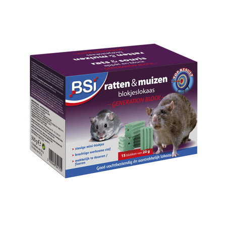 BSI Generation Block Blokjeslokaas Ratten & Muizen 15x20g