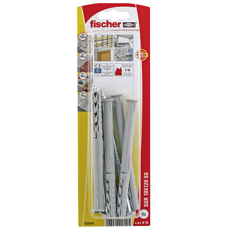 Fischer 4x Kozijnplug + Schroef SXR10x120SK - 532678