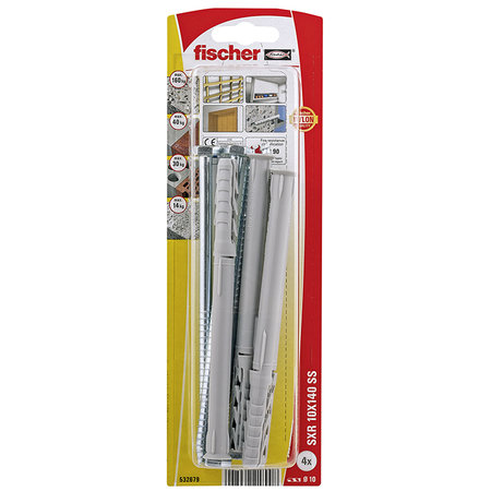 Fischer 4x Kozijnplug + Schroef SXR10x140SK - 532679