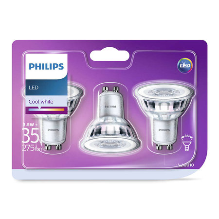 Philips LED Spot Classic GU10 3,5W 4000K (3 St.)