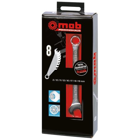 MOB-Peddinghaus Set van 8 Ringsteeksleutels 8 tot 19mm