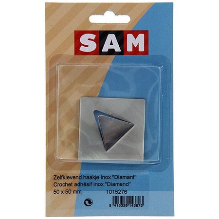 SAM Zelfklevend Haakje Inox Diamant 50x50mm