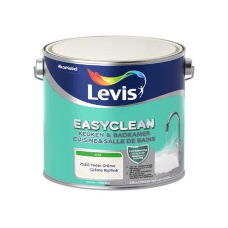 LEVIS EasyClean Keuken- en Badkamerverf Mat 2,5l Teder Crème