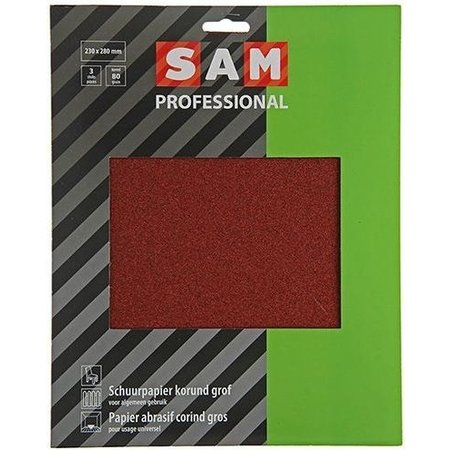SAM Professional Schuurpapier Droog 230x280mm K80 (3 St.)