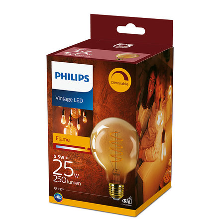 Philips LED Bollamp Vintage E27 5,5W Dimbaar