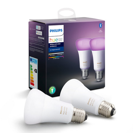 Philips Hue White and Color Ambiance 2-Pack E27 9W