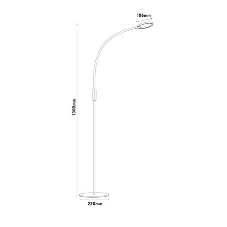 NONI Led Vloerlamp 4,3W, 5-Staps Dimbaar, Zwart