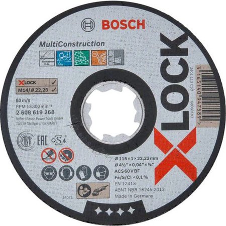 Bosch Doorslijpschijf X-LOCK Multi Material 115x1x22,23mm