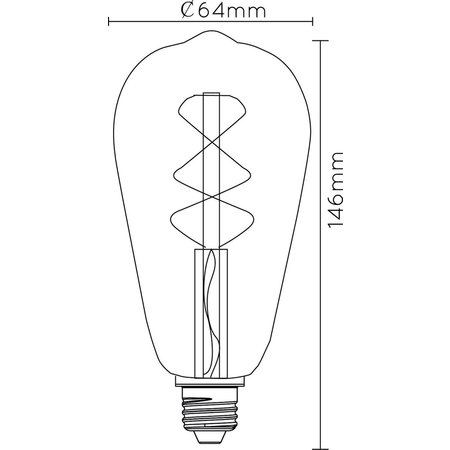 LUCIDE LED-Lamp Filament - Ø6,4cm - Dimbaar - E27 - 4,9W 2200K - Amber
