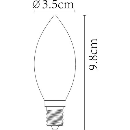 LUCIDE LED-Lamp Filament - Ø3,5cm - Dimbaar - E14 - 3W 2200K - Amber