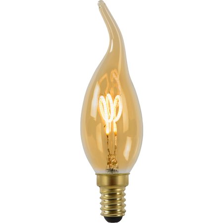 LUCIDE LED-lamp Filament Ø3,5cm - Dimbaar - E14 - 3W 2200K - Amber