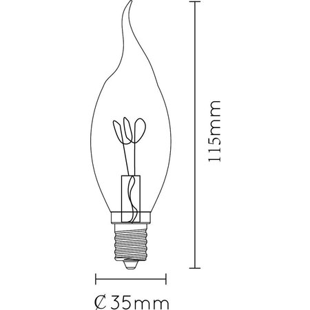 LUCIDE LED-lamp Filament Ø3,5cm - Dimbaar - E14 - 3W 2200K - Amber