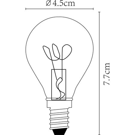LUCIDE LED-Lamp Filament - Ø4,5cm - Dimbaar - E14 - 3W 2200K - Amber