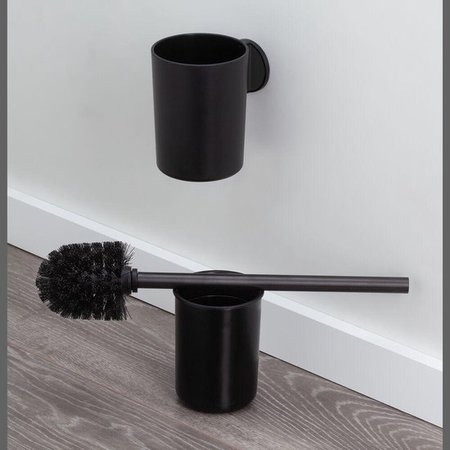 TIGER Toiletborstel met Houder 'Tune' Zwart Metaal Geborsteld / Zwart