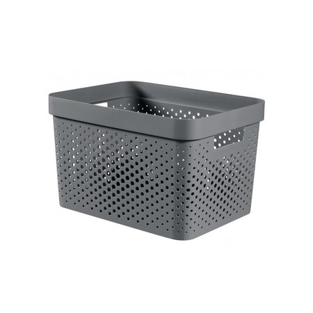 CURVER Infinity Box Dots 17l Donkergrijs - 100% Recycled
