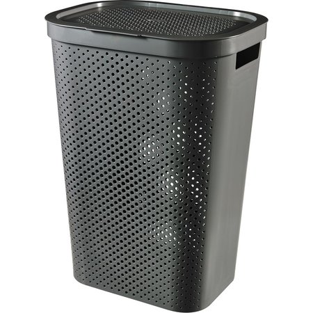 CURVER Infinity Wasbox Dots 60l Donkergrijs - 100% Recycled