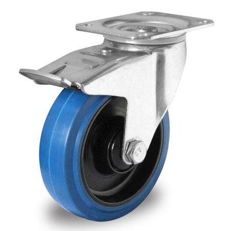 TENTE Zwenkwiel met Rem 125 mm Blauw Loopvlak