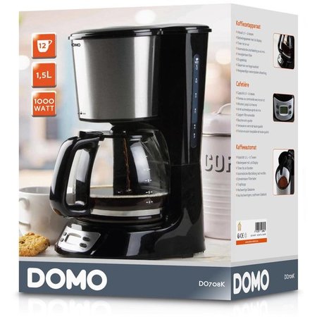 DOMO Koffiezetapparaat met Timer DO708K 1,5l RVS