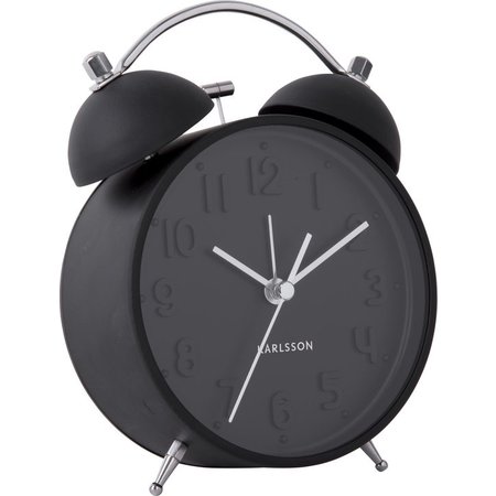 KARLSSON Alarmklok Iconic 16.5x11x5.5cm  Zwart