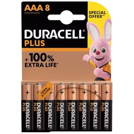 DURACELL PLUS AAA Batterijen Alkaline 8 Stuks