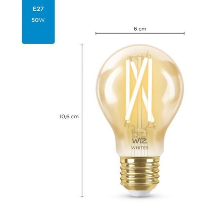 PHILIPS Ledlamp Wiz Filament Amber A60 E27 6,7W