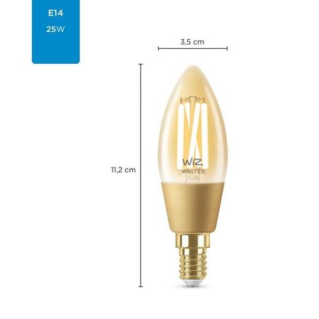 PHILIPS Ledlamp Wiz Filament Amber C35 E14 4,9W