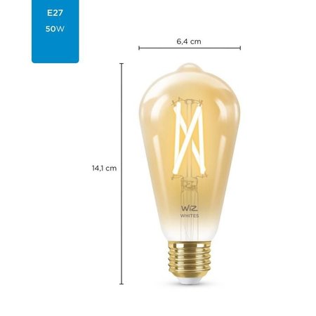 PHILIPS Ledlamp Wiz Filament Amber ST64 E27 6,7W