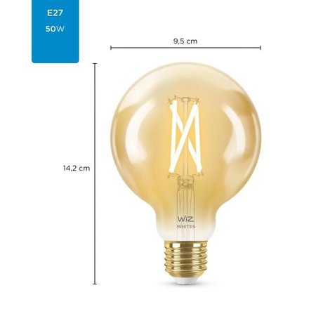 PHILIPS Ledlamp Wiz Filament Amber G95 E27 6,7W