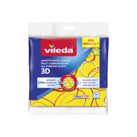 VILEDA Multi-gebruiksdoek 3D - 6 Stuks