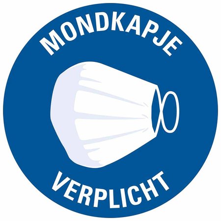 PICKUP Sticker 'Mondkapje Verplicht' Ø150 mm