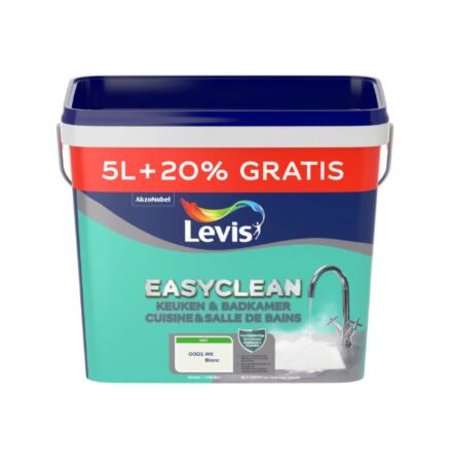 LEVIS EasyClean Keuken- en Badkamerverf Mat 5+1l Wit