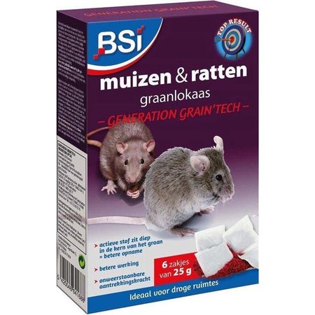 BSI Broma Kill tegen Ratten en Muizen 6x25g