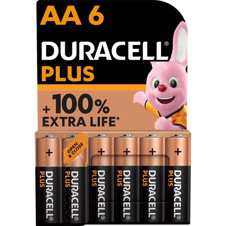 DURACELL Plus Alkaline AA Batterijen - 6 Stuks