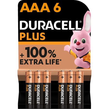 DURACELL Plus Alkaline AAA Batterijen - 6 Stuks