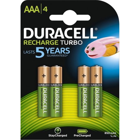 DURACELL Oplaadbare AAA-batterij 750mAh - 4 Stuks