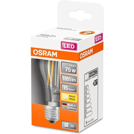 OSRAM Led-lamp Peer E27 7.5W Warmwit 2700K Helder