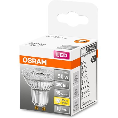 OSRAM Led-lamp GU10 Reflector 4.3W Warmwit 2700K Helder