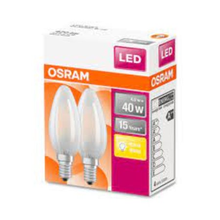 OSRAM Led-lamp Kaars E14 4W Warmwit 2700K Mat - 2 Stuks