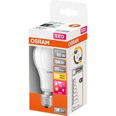 OSRAM Led-lamp Peer Sensor E27 9W Warmwit 2700K Mat